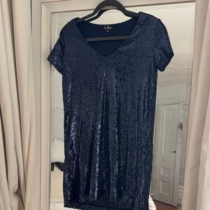 Lulu's Navy Sequin Mini Dress